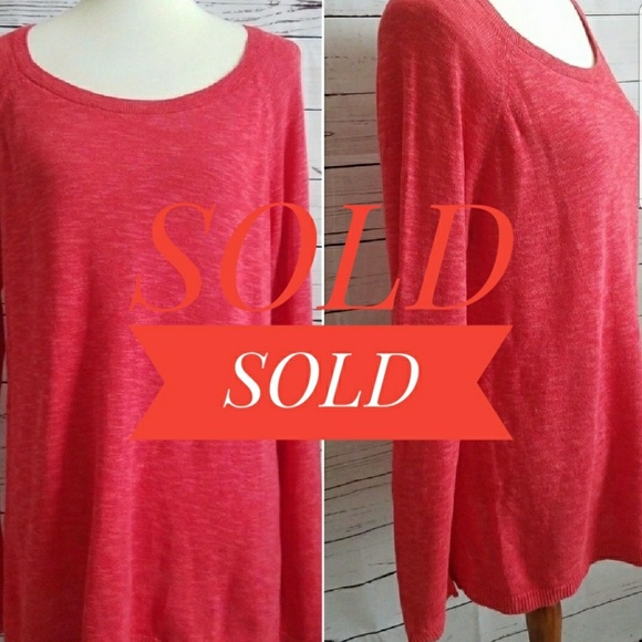 GAP Sweaters - GAP Red Orange Classic Neck Long Sleeve Sweater